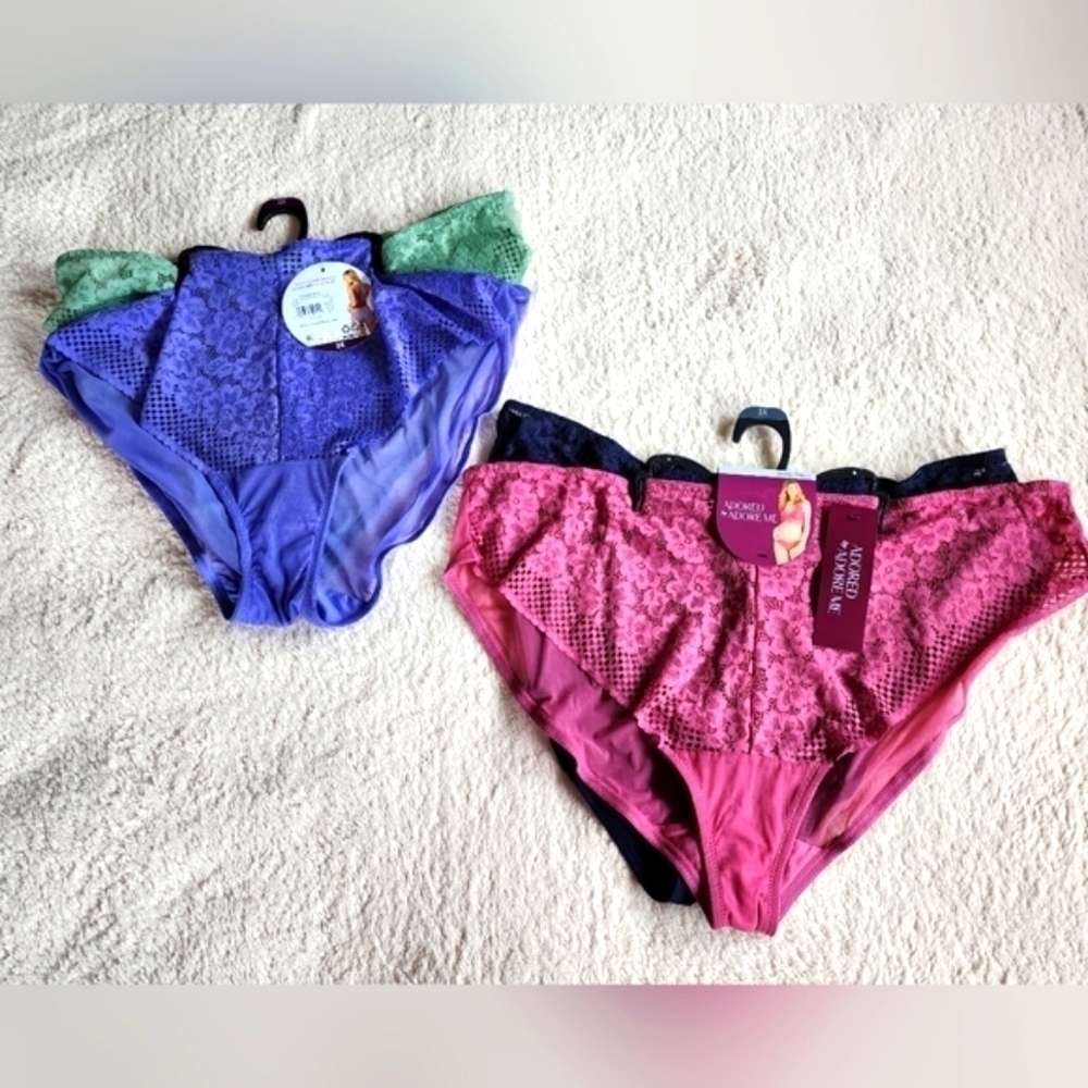 New Adore Me Women's Jenny Lace and Mesh Bikini Underwear 4 pack